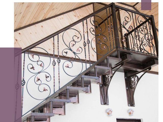 Кованые лестницы в Сосногорске от 80465 руб. под ключ