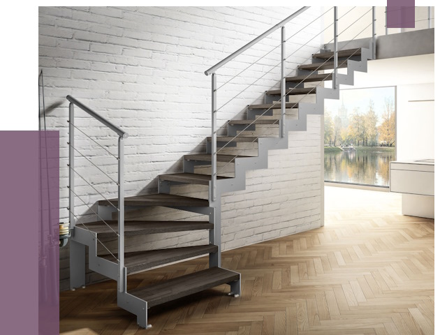 Г-образные лестницы под ключ в Сосногорске от 37396 руб. | ПРОЛЁТ-Сно