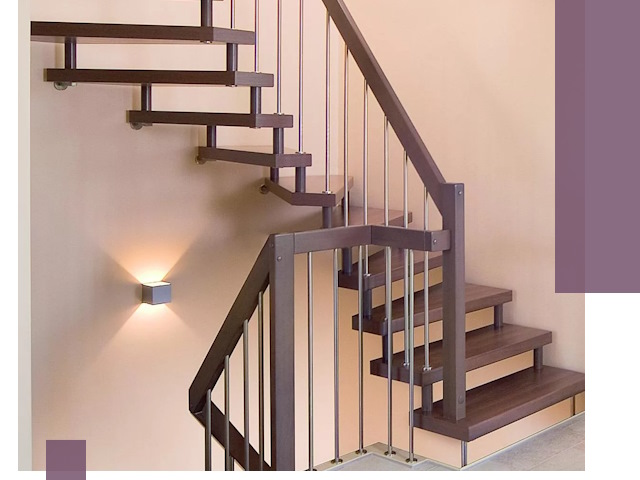 Изготовление лестниц на больцах в Сосногорске под ключ