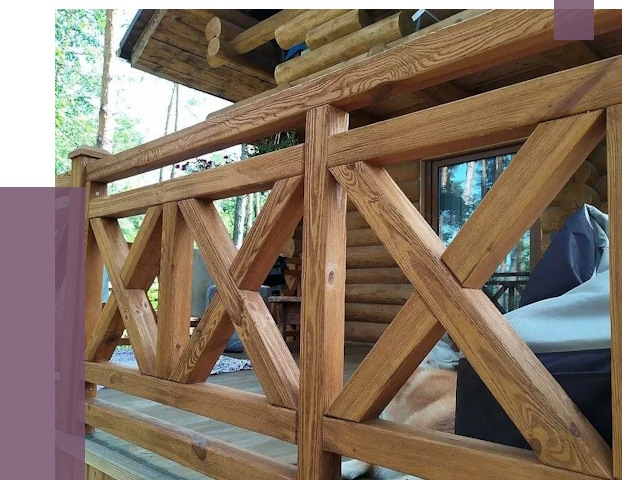 Деревянные перила под ключ в Сосногорске от 7737 руб. 