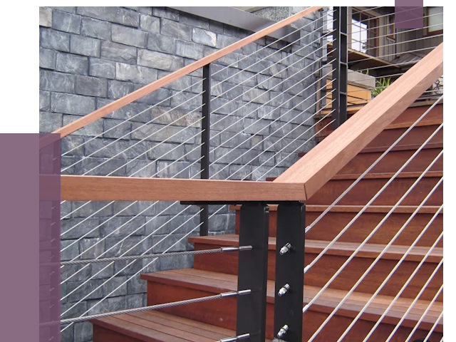 Тросовые перила под ключ в Сосногорске от 7840 руб.