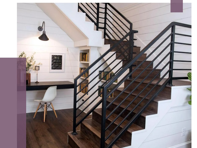 Перила для лестницы в доме в Сосногорске от 7479 руб. — ПРОЛЁТ-Сно