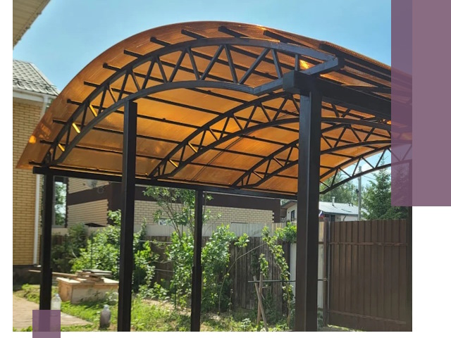 Изготовление навесов под ключ в Сосногорске из качественных материалов