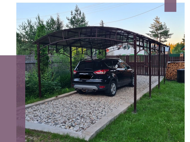 Навесы для автомобиля в Сосногорске от 13256 руб.  | ПРОЛЁТ-Сно