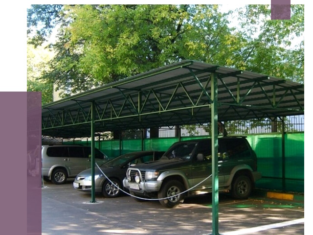 Навесы для парковки в Сосногорске от 80981 руб. заказать | ПРОЛЁТ-Сно
