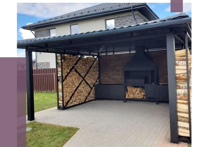 Навесы для барбекю в Сосногорске от 12843 руб. под ключ | ПРОЛЁТ-Сно