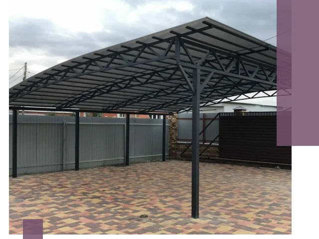 Металлические навесы под ключ в Сосногорске — изготовление и монтаж