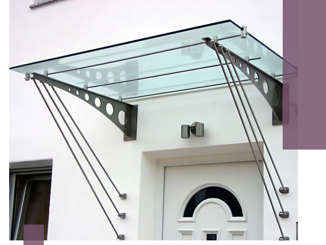 Козырьки над входом под ключ в Сосногорске — изготовление и монтаж