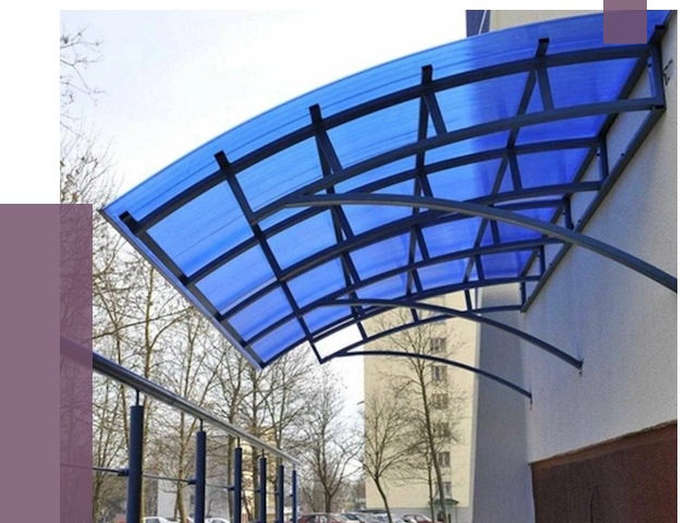 Козырьки из поликарбоната в Сосногорске от 4333 руб. под ключ | ПРОЛЁТ-Сно