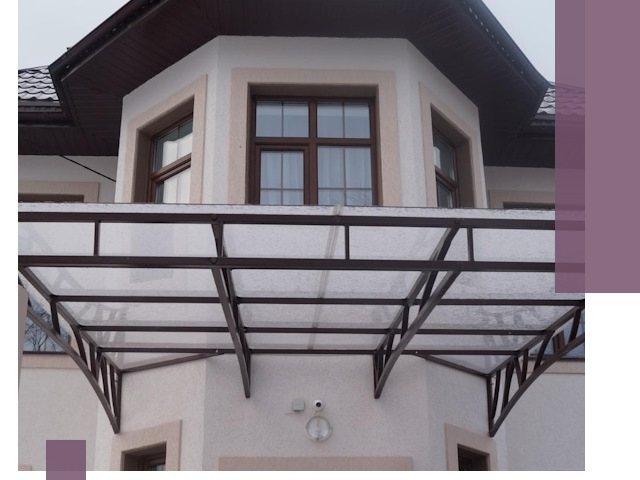 Козырьки из поликарбоната под ключ в Сосногорске