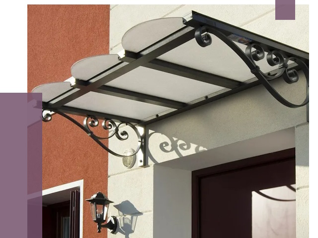 Односкатные козырьки в Сосногорске от 8459 руб.  | ПРОЛЁТ-Сно