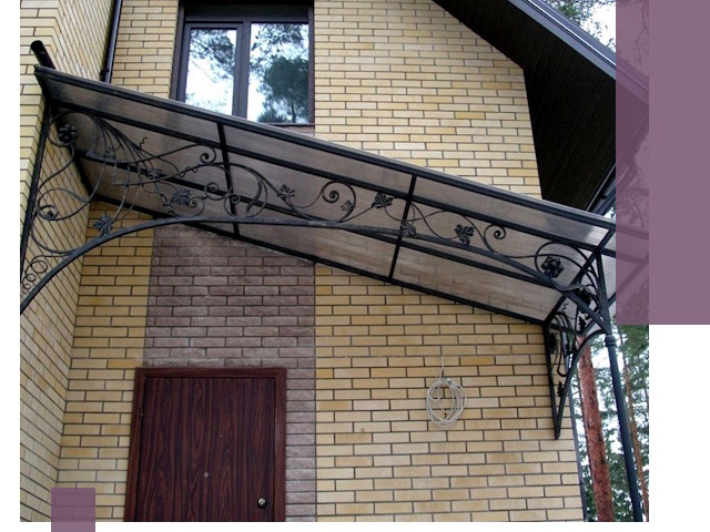 Односкатные козырьки из металла под ключ в Сосногорске