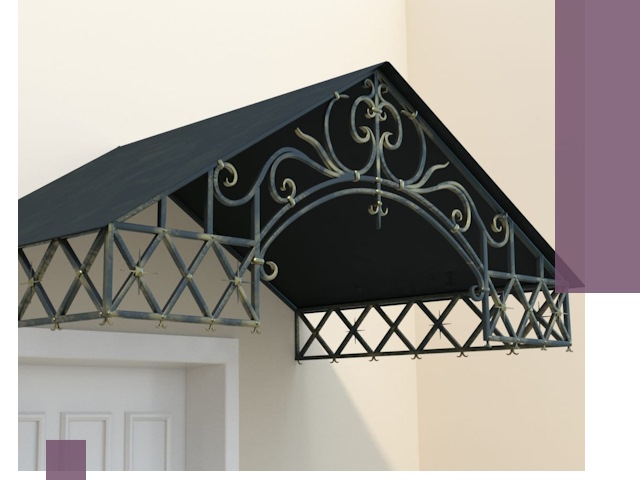 Двускатные металлические козырьки под ключ в Сосногорске