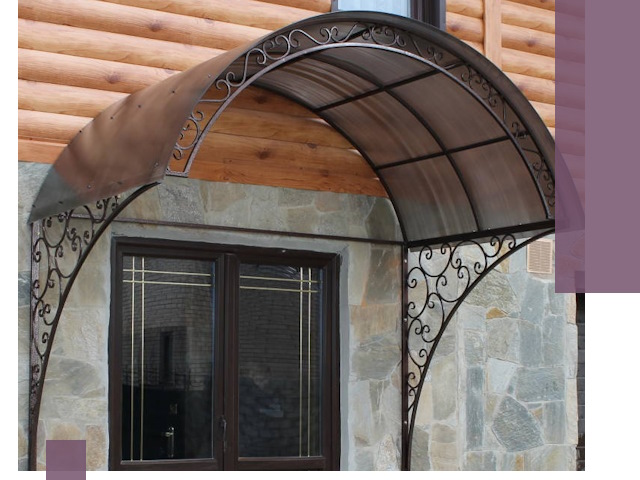 Арочные козырьки под ключ в Сосногорске: изготовление и монтаж